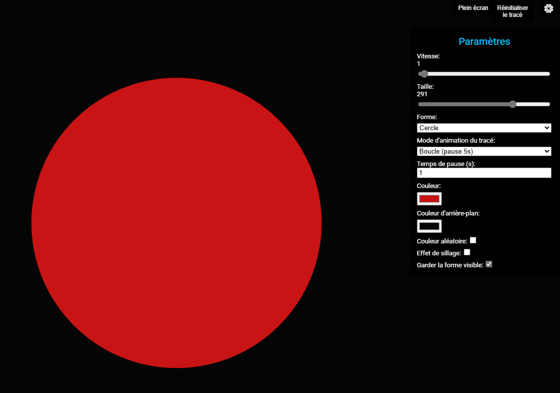Stimulation visuelle trace
